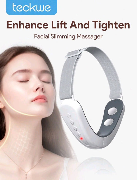Teckwe V-Shape Facial Massager – Firming, Lifting & Contour-Defining Face Sculpting Device (6 Modes, 12 Intensities)